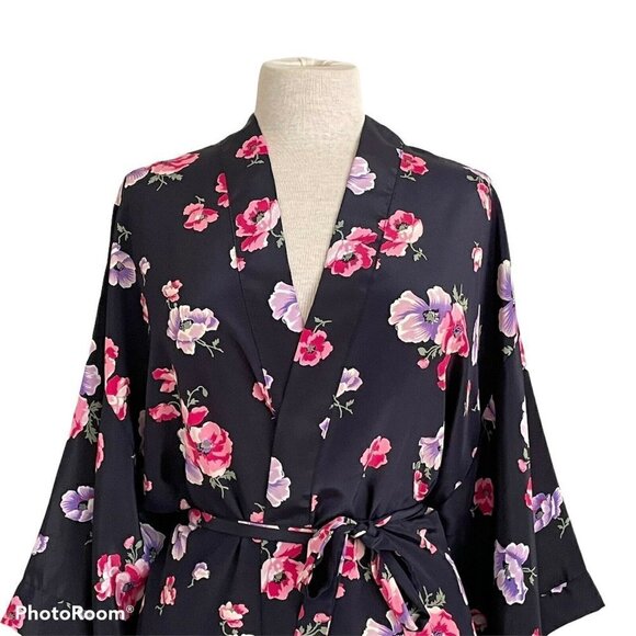 Val Mode Lingerie Vintage 90's Floral Kimono Robe - Picture 3 of 6